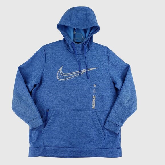 Nike Blue Pullover Hoodie With Front Pocket & Drawstring Hood Mens XL - Picture 1 of 10